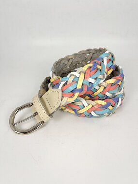 Vintage Capezio Argentina leather woven belt in shades of pastel - size ML